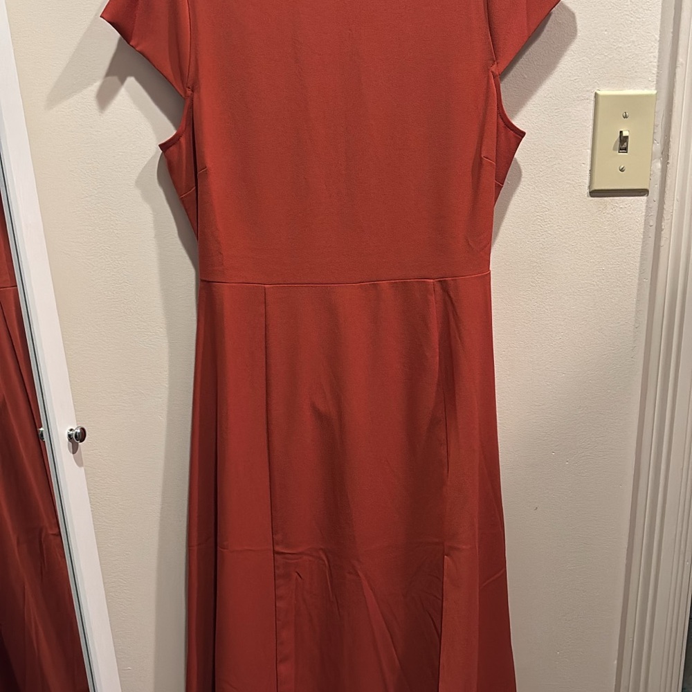 Rust midi dress